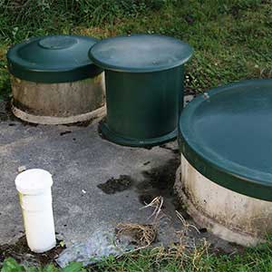 Photo of an outdoor septic tank