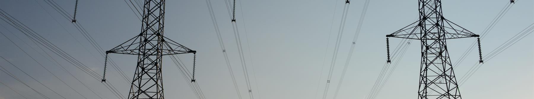 image of Transmission towers in a corridor strung with high-voltage powerlines