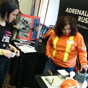 Blazenka Monachino from Field P&C electrocutes a pickle to demonstrate the importance of electrical safety.