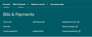 Find budget billing in myAccount