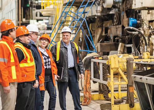 Photo of Hydro One visiting an industrial business