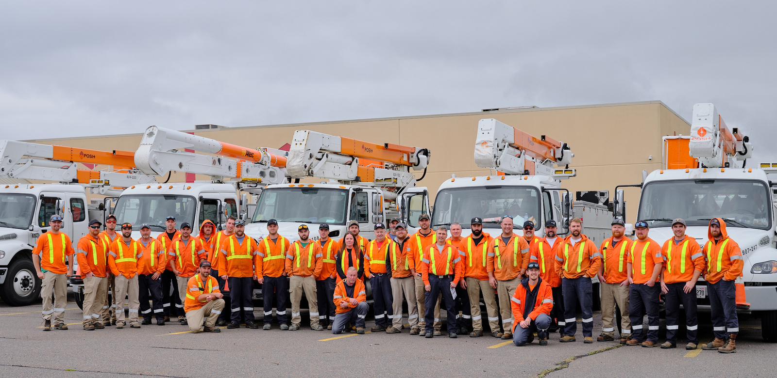 photo of the 30-person crew that travelled to Nova Scotia to assist with power restoration efforts on September 27, 2022