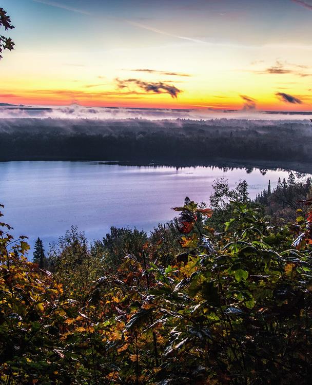 Image of a Northern lake at sunset