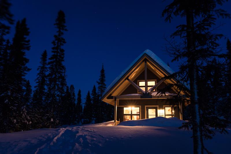 Photo of cottages at night