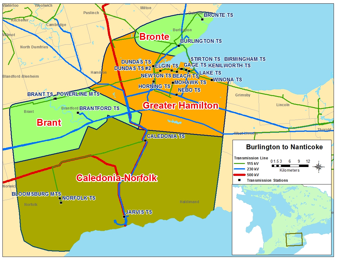 Map: Burlington to Nanticoke