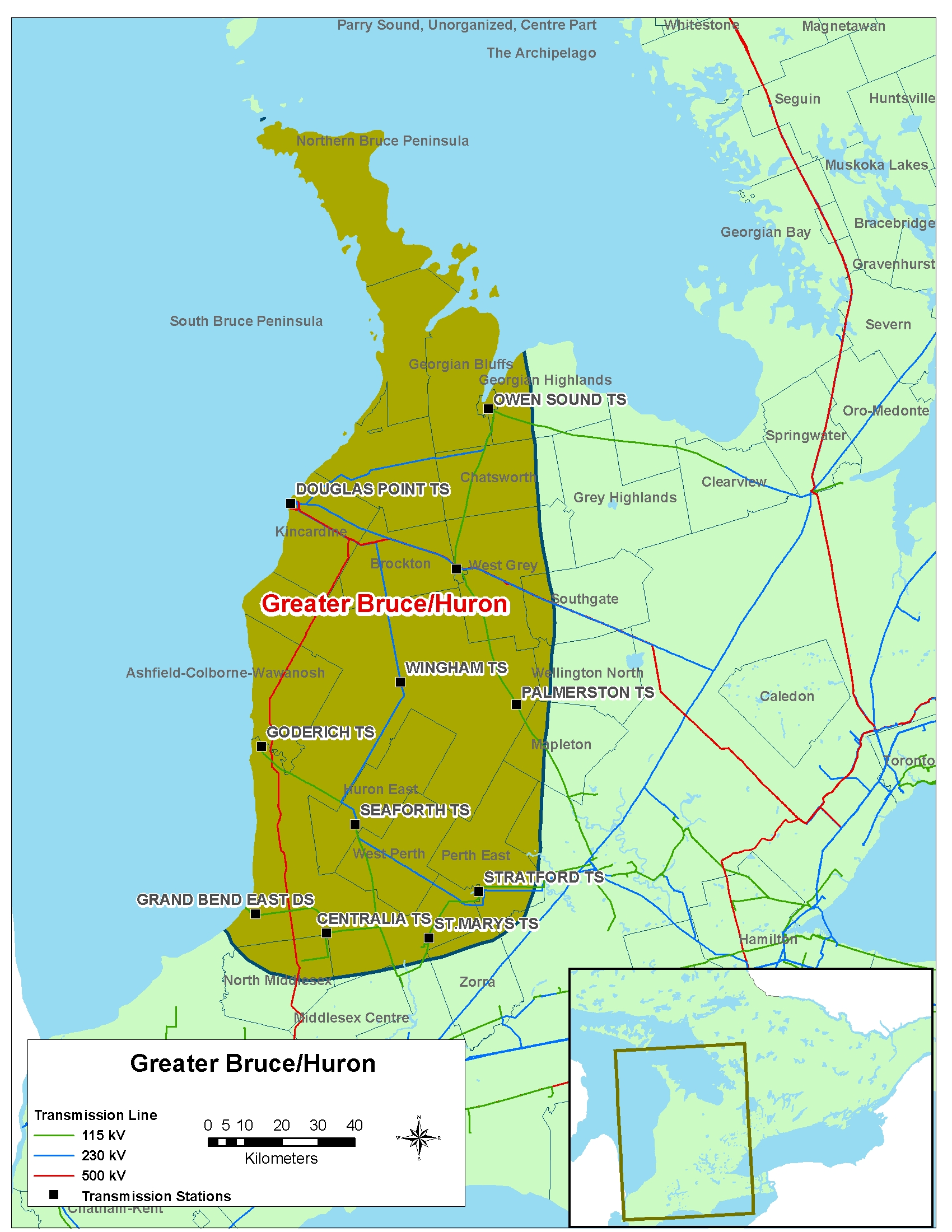 Map: Greater Bruce/Huron