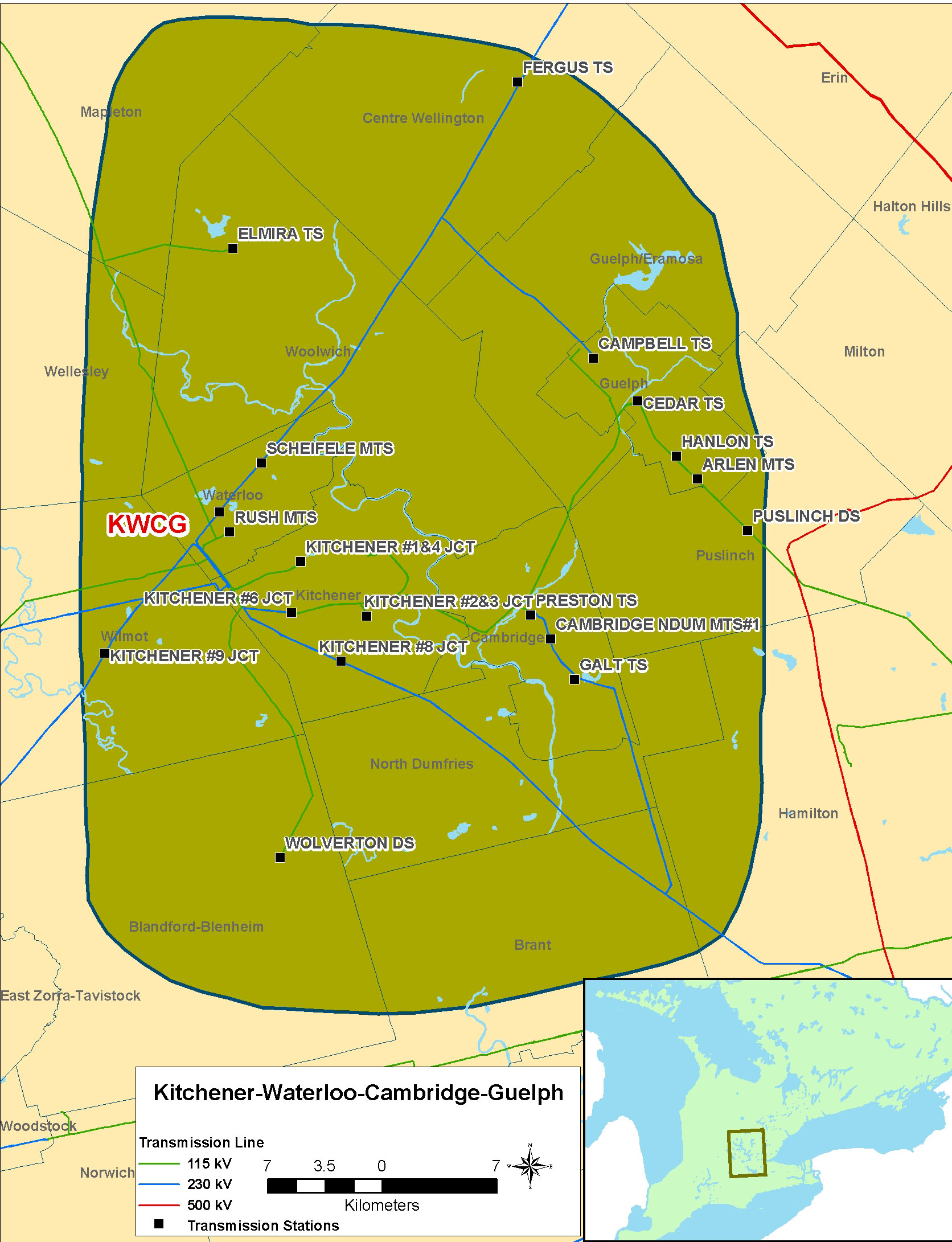 Map: Kitchener-Waterloo