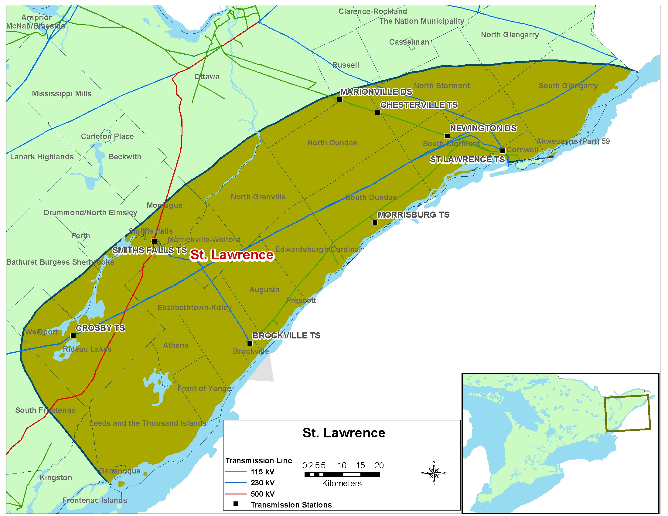 Map: St. Lawrence