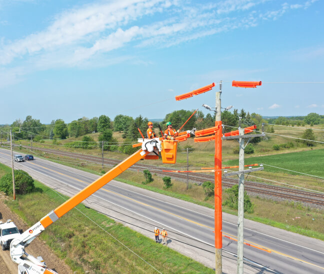 Hydro One Worker, working on power lines