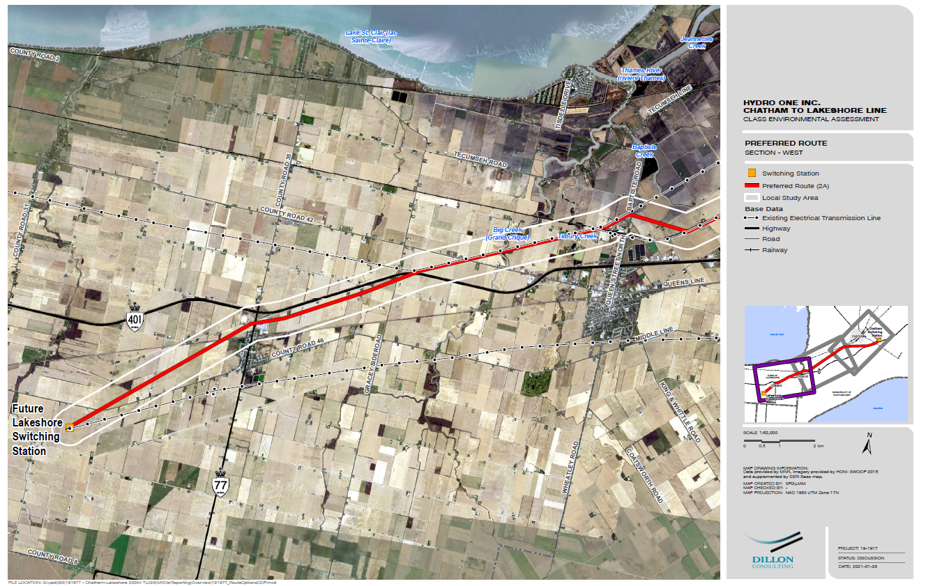 Revised Route Options Map West