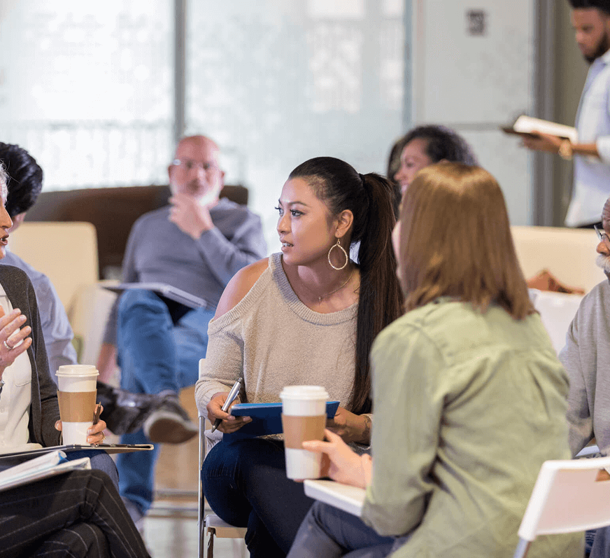 People sitting and conversing
