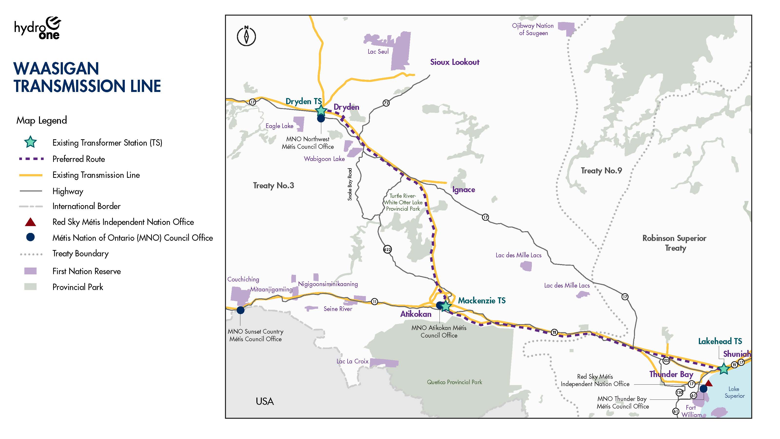 Waasigan Transmission Line Map