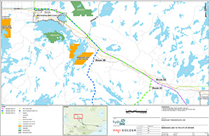 Wabigoon Lake to City of Dryden map