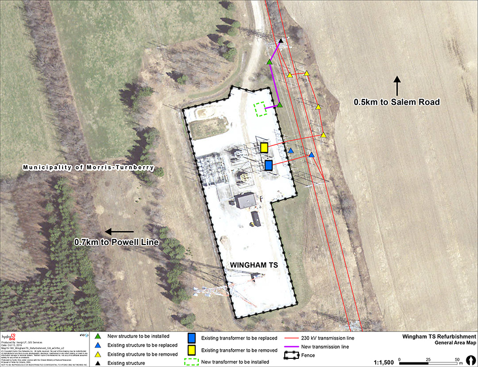 Map of the Preferred Lakeshore Transmission Stations Site and Project Study Area