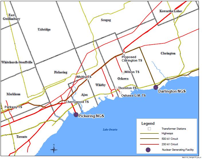 Clarington Transmission System Map