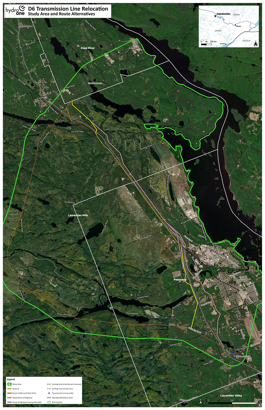 image of the D6 Alternative Route Orthographic Map