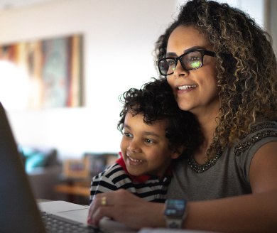 family on a labtop together