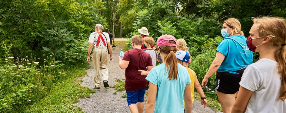 photo of a group walking down the Tweed Recreation Area Trail