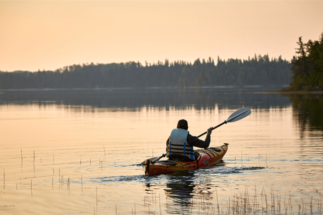 photo of a kayaker on Lake Nipigon