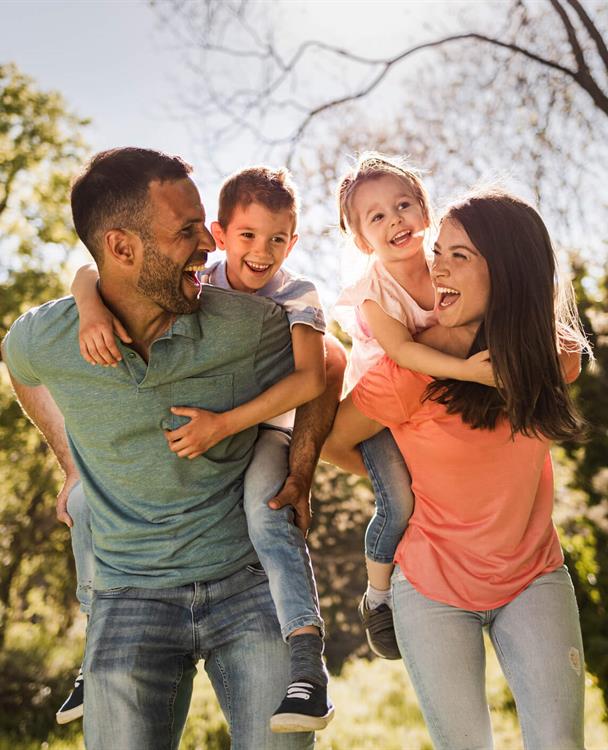 photo of a family with two children