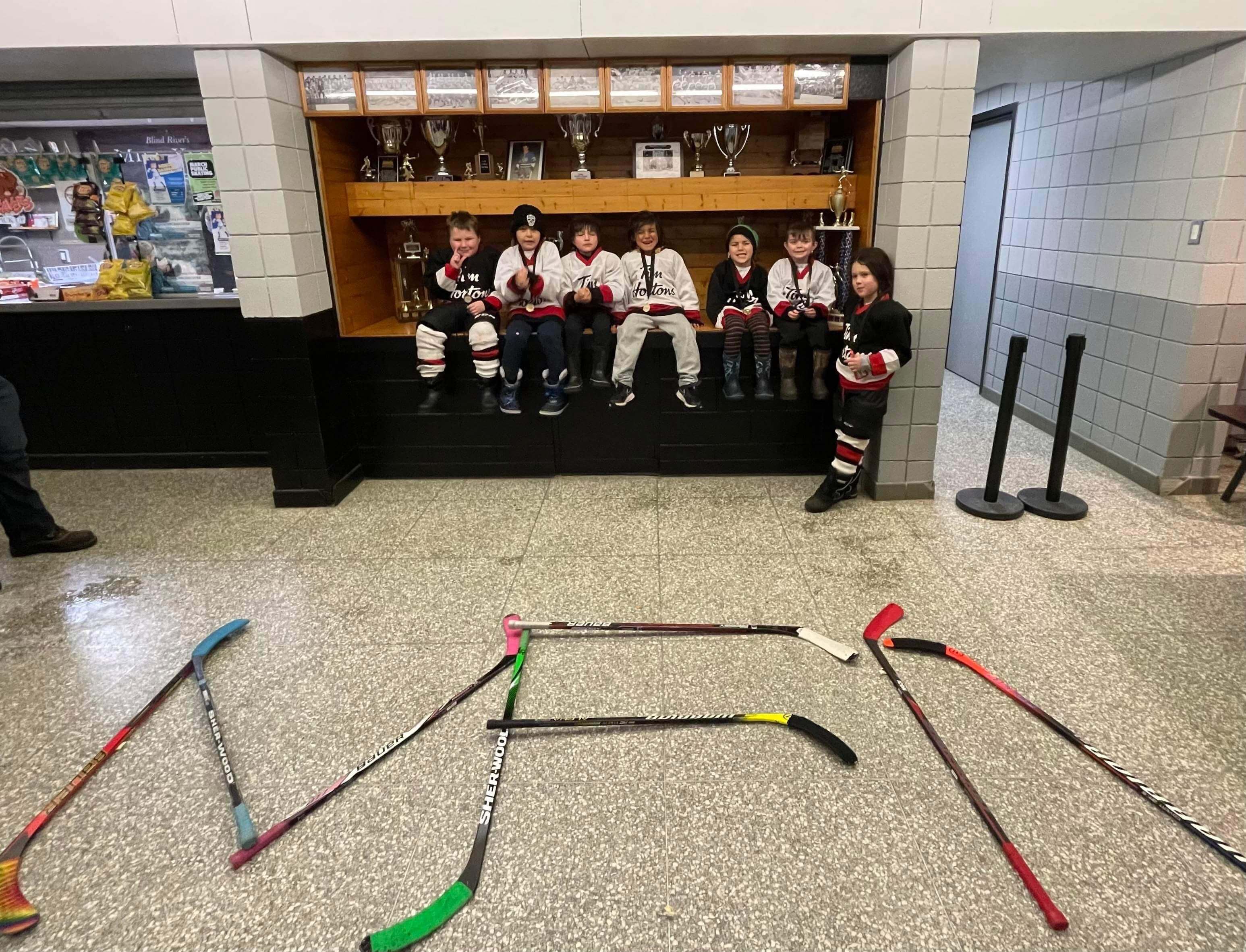photo of hockey sticks from the 2023 Little NHL Social Media contest