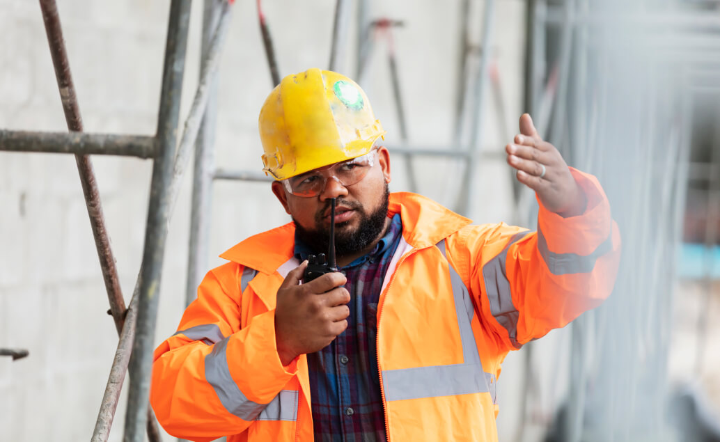 Worker on construction site