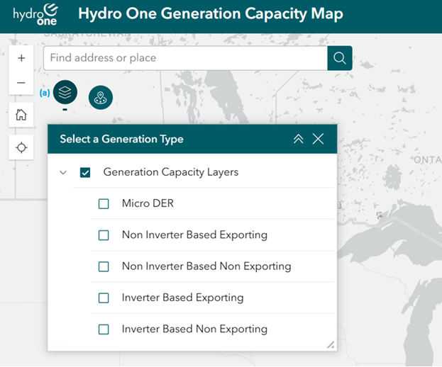 Screenshot of the map's search box