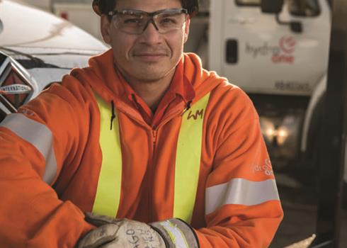 image of a Hydro One worker of First Nations descent