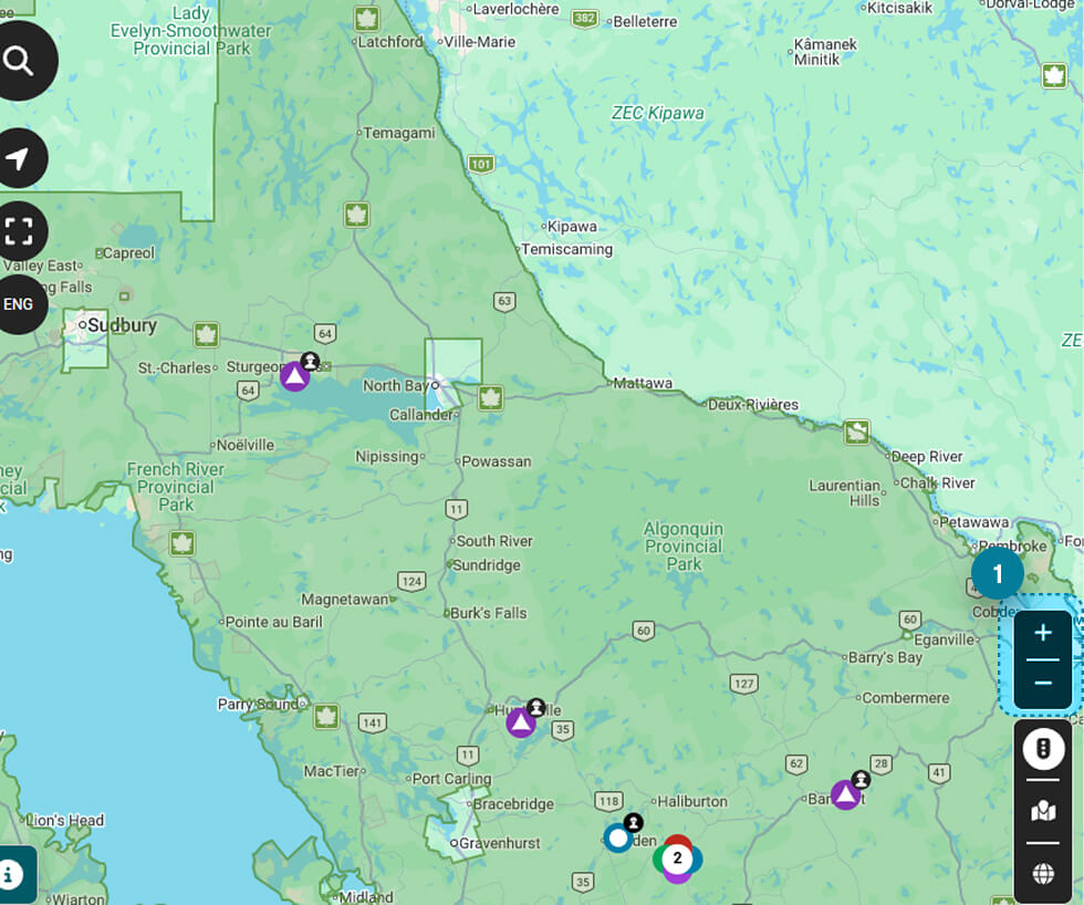 Hydro one Outage map screenshot