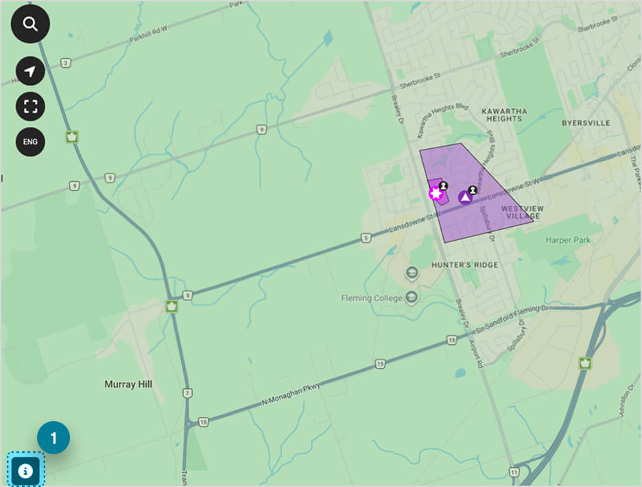 Hydro one Outage map screenshot