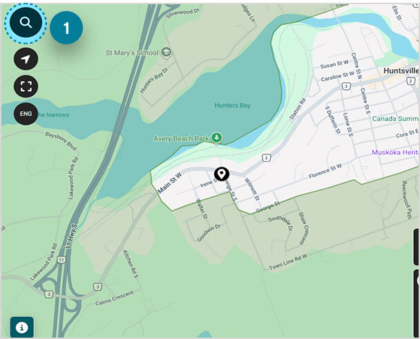 Hydro one Outage map screenshot