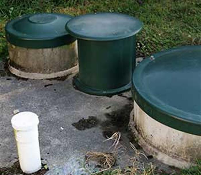 Photo of an outdoor septic tank