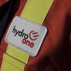 Photo of a Hydro One Networks logo patch