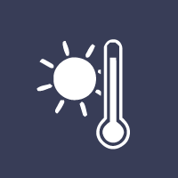 Illustration of a sun with a high thermometer