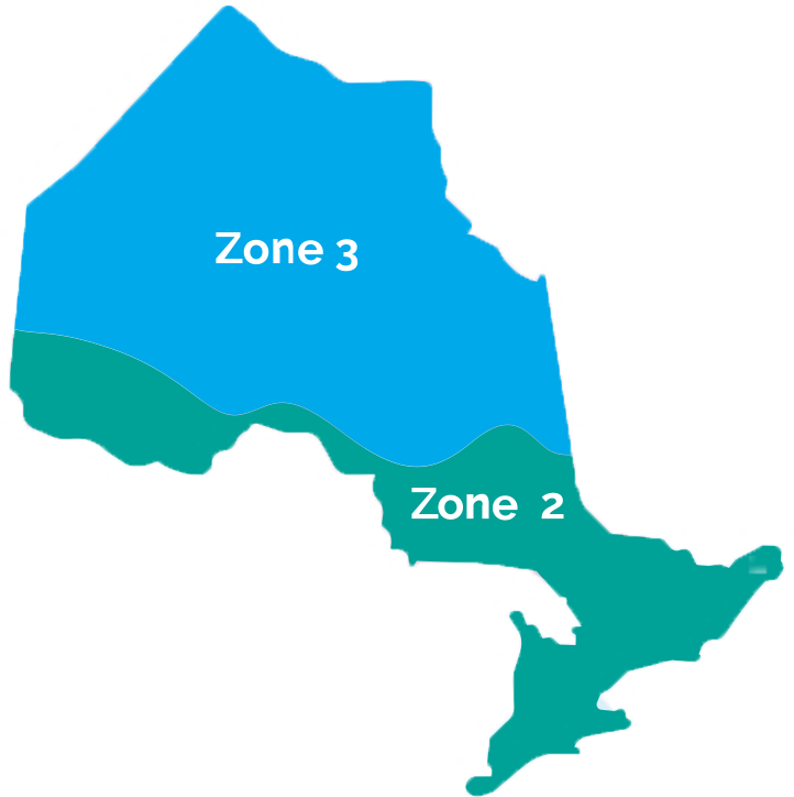 Map of Ontario zones