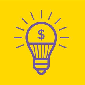 Illustration of a light bulb with a dollar sign inside it