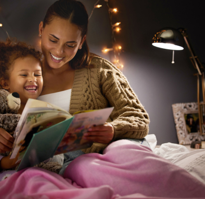 mother reading to child