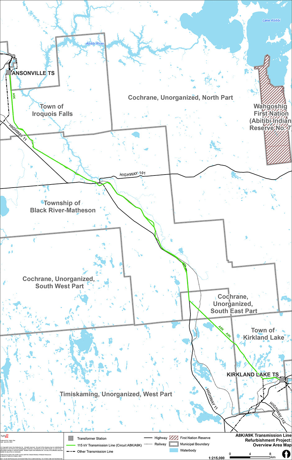 Map of the A8K/A9K Circuit Site and Project Study Area